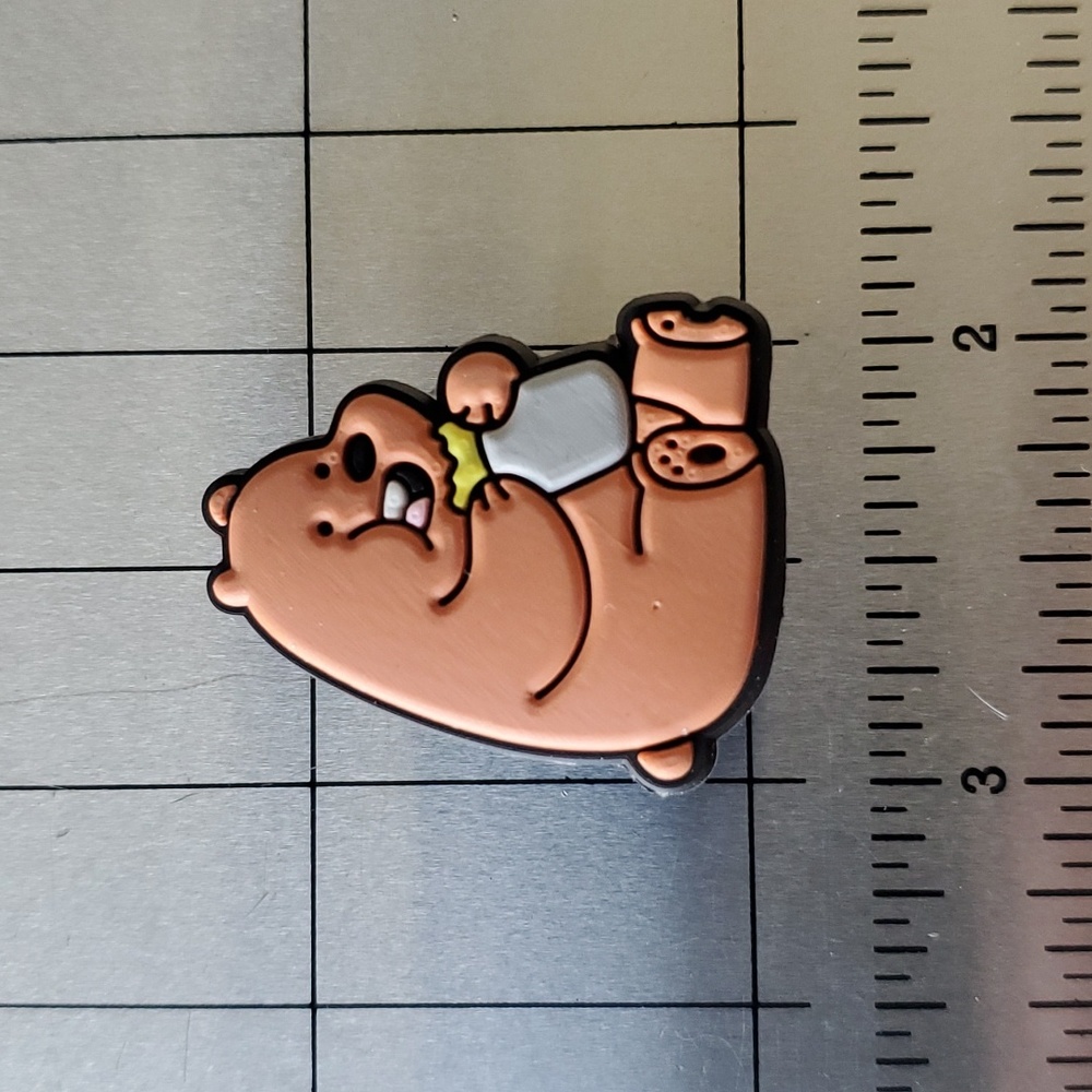 NEW! We Bare Bears Grizzly Bear eating a burrito Croc Shoe Charm